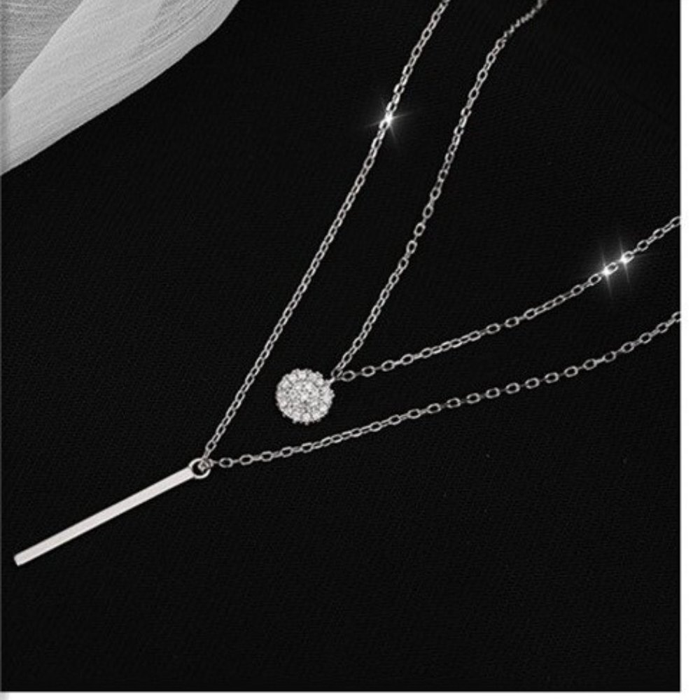 Silver Double Layer Necklace
